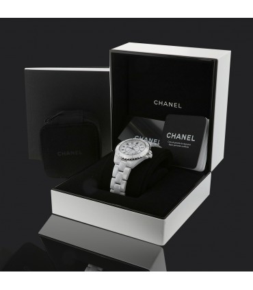 Chanel J12 white ceramic and stainless steel watch