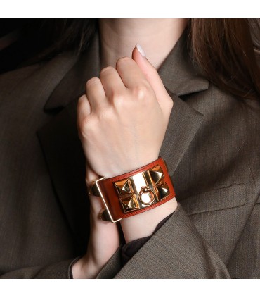 Hermès Collier de Chien gold plated bracelet