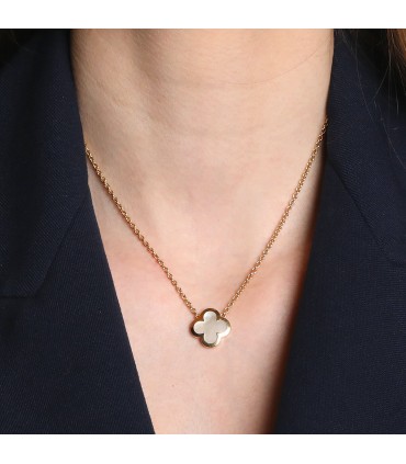 Van Cleef & Arpels Pure Alhambra mother of pearl and gold necklace