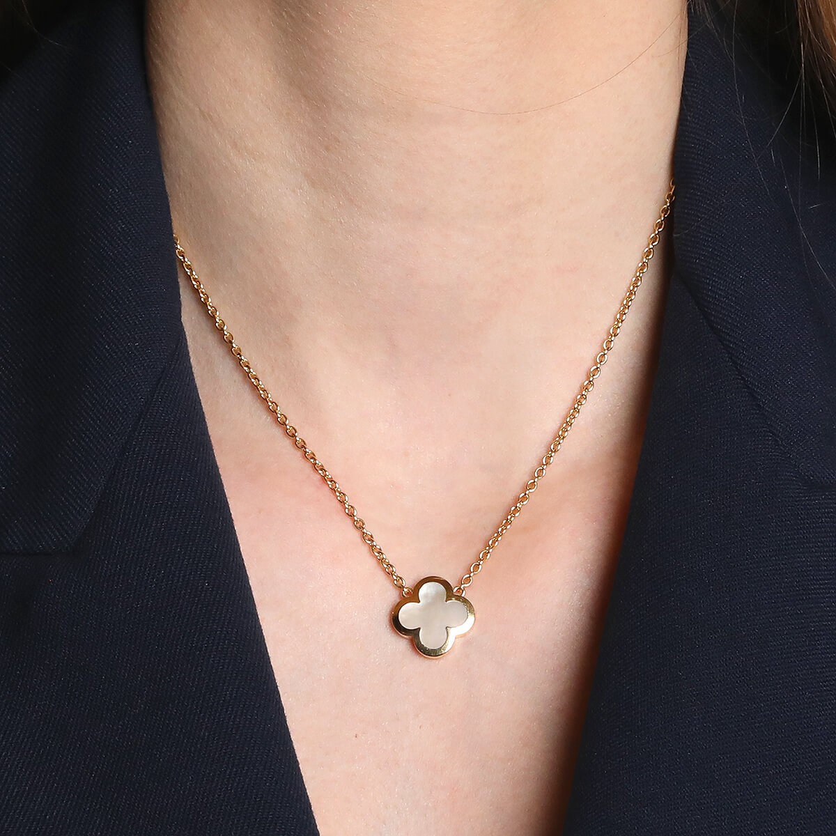 Van Cleef Arpels Pure Alhambra mother of pearl and gold necklace