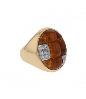 Pomellato Mosaïco citrines, diamonds and gold ring