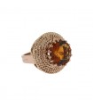Bague or et quartz madère