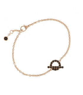 Hermès Finesse black spinels and gold bracelet