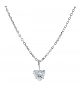 Collier solitaire coeur diamant - LFG 1,83 cts G SI2