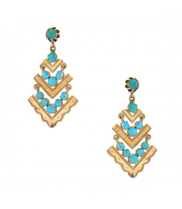 Turquoise and gold earrings