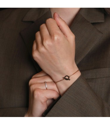 Hermès Finesse black spinels and gold bracelet