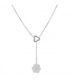 Chanel Camelia diamonds, white agate and gold necklace