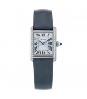 Cartier Tank diamonds and stainless steel watch