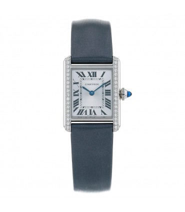 Cartier Tank diamonds and stainless steel watch
