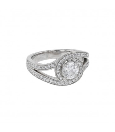 Bague solitaire or et diamants - GIA 0,60 ct E VS2