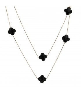 Morganne Bello onyx and gold necklace