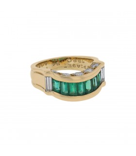 Piaget diamonds, emeralds and gold ring