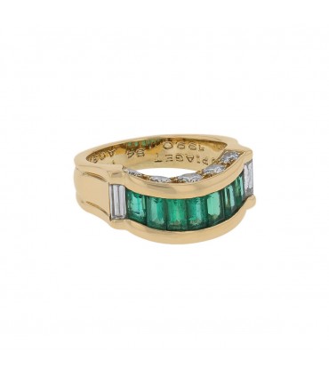 Piaget diamonds, emeralds and gold ring