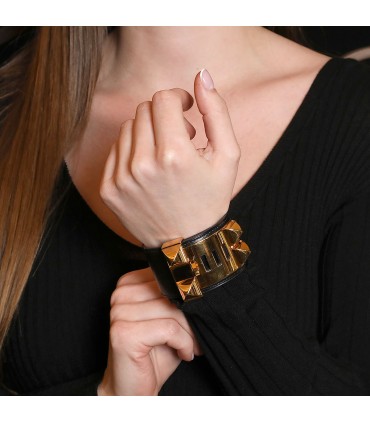 Hermès Collier de Chien gold plated bracelet