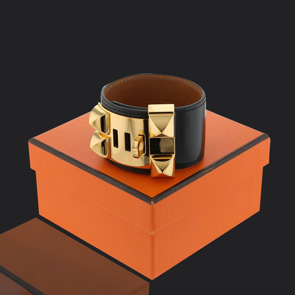 hermes collier de chien gold plated bracelet