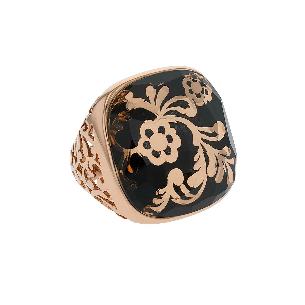 Pomellato Victoria cristal jais and gold ring