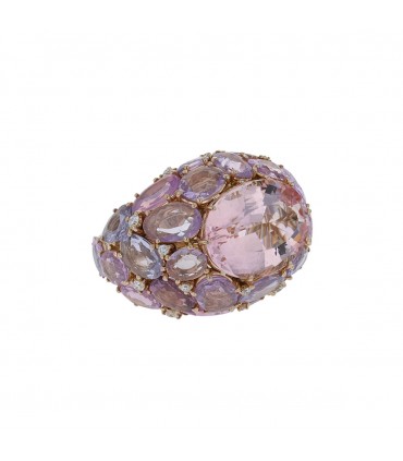 Pomellato Pom Pom morganite, diamonds and gold ring