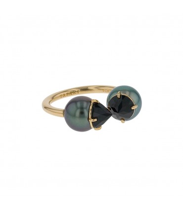 Tasaki Refined Rebellion Signature pearls and spinels ring