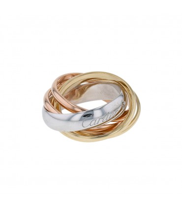 Cartier Trinity diamond and three-tones gold ring