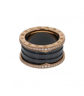 Bulgari B.Zero 1 diamonds, ceramic and gold ring