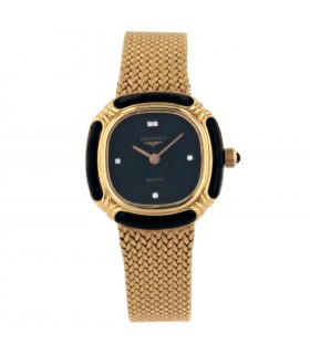 Longines onyx and gold watch