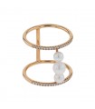 Djula Romy cultured pearls, diamonds and gold ring