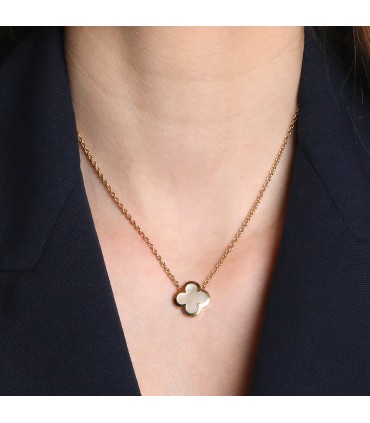 Van Cleef & Arpels Alhambra mother of pearl and gold necklace