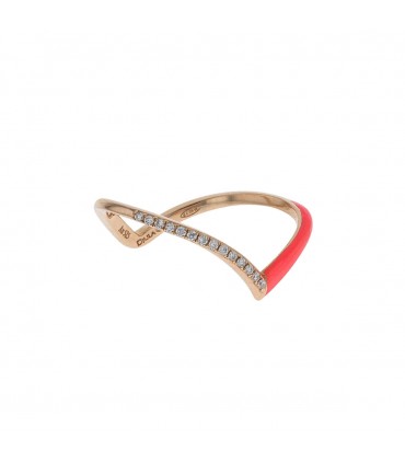 Djula Marbella diamonds, enamel and gold ring
