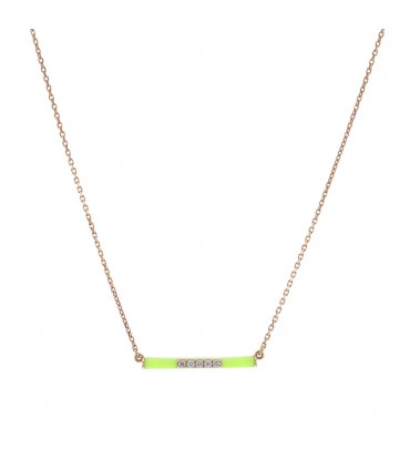 Djula Marbella diamonds, enamel and gold necklace