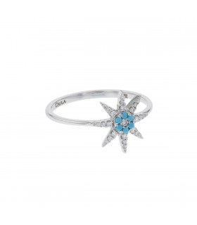 Djula turquoise, diamonds and gold ring