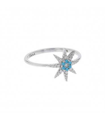 Djula turquoise, diamonds and gold ring