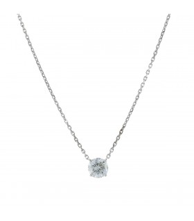 Diamond and gold necklace - GIA certificate 1,04 ct J VVS2