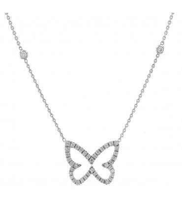 Diamonds and gold butterfly necklace