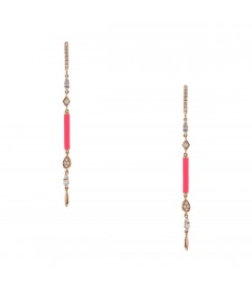 Djula Art Déco diamonds, enamel and gold earrings