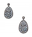 Silver, opals and diamonds earrings