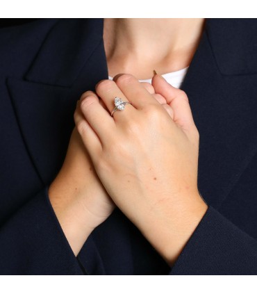 Diamonds and 18k gold ring - LFG certificate 1,85 cts D SI2