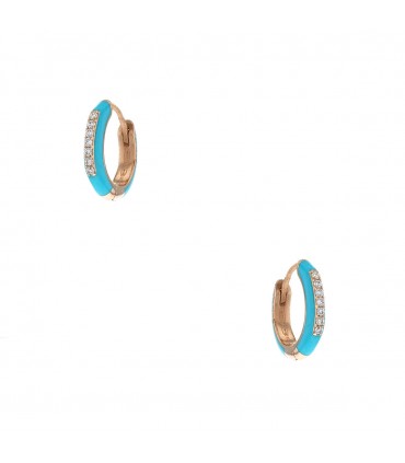 Djula Marbella enamel, diamonds and gold earrings