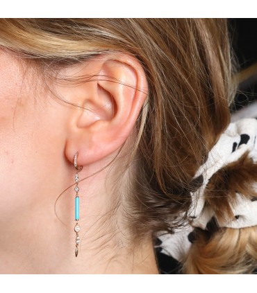 Djula Art Déco diamonds, enamel and gold earrings