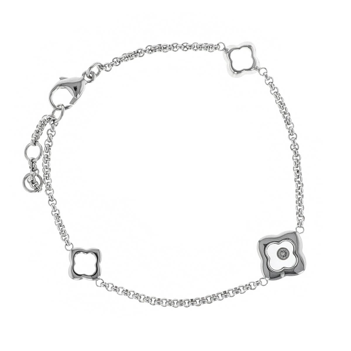 CHOPARD Happy Hearts 18-karat rose gold, diamond and mother-of-pearl  bracelet | NET-A-PORTER
