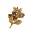 Tiffany & Co. Chestnut rubies, diamond and 18k gold brooch