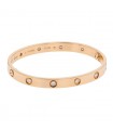 Cartier Love diamonds and gold bracelet Size 17
