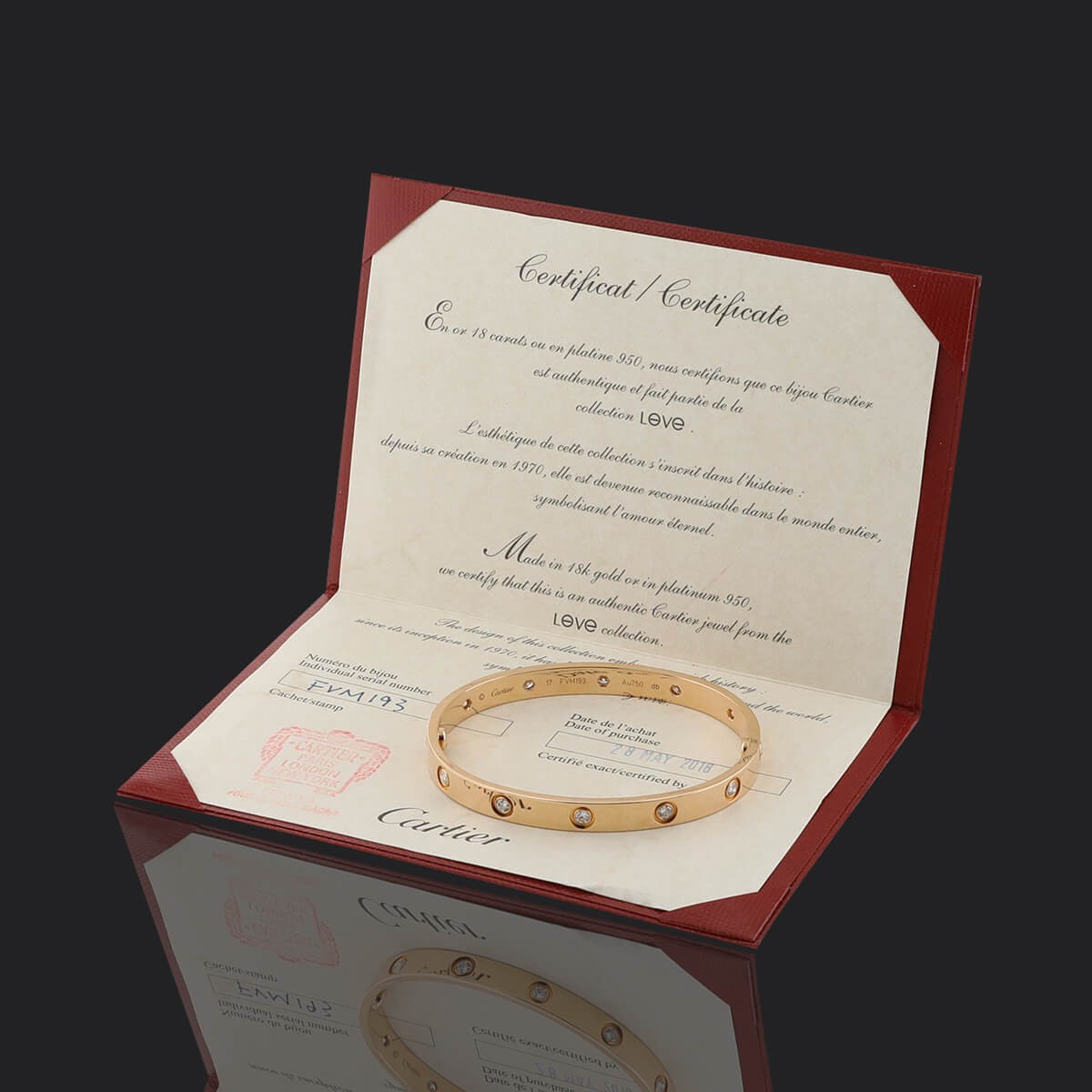 Cartier Love 6 Diamond White Gold Bangle Bracelet – Opulent Jewelers