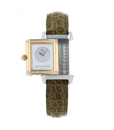Jaeger Lecoultre Reverso Duetto diamonds, mother-of-pearl, gold and stainless steel watch