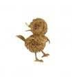 Gold and ruby brooch