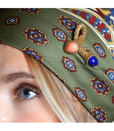 Boucheron Serpent Bohème lapis lazuli, coral and 18k gold brooch