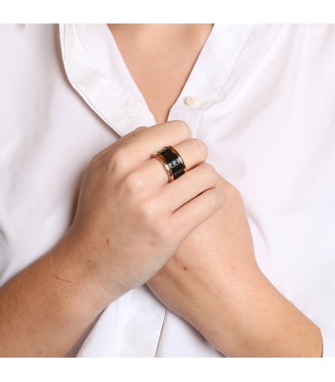 Bulgari B.Zero 1 ceramic and gold ring