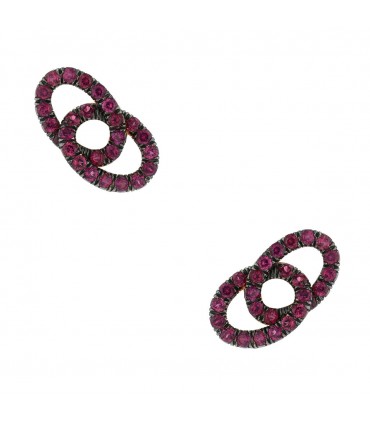Pomellato rhodolite garnets and 18k gold earrings