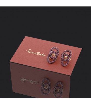 Pomellato rhodolite garnets and 18k gold earrings