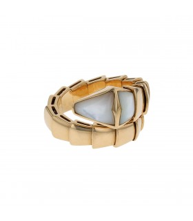 Bulgari Serpenti Viper mother-of-pearl and gold ring