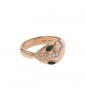 Bulgari diamonds, malachite and gold ring